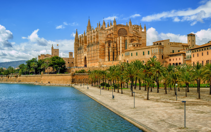 Vue sur la cathédrale de Palma de Majorque