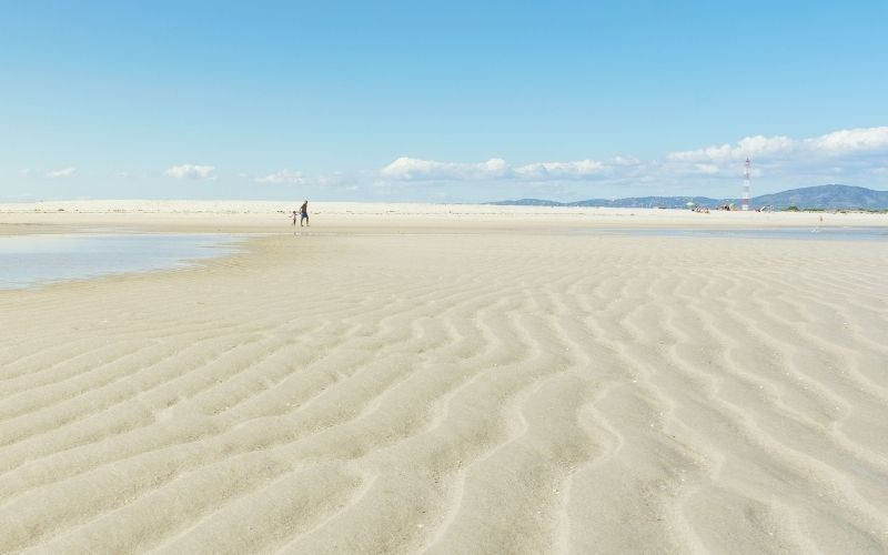 Vaste étendue plage de sable blanc, Portugal