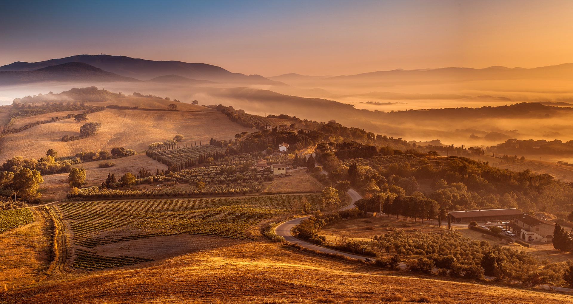 Heuvel landschap van Toscane