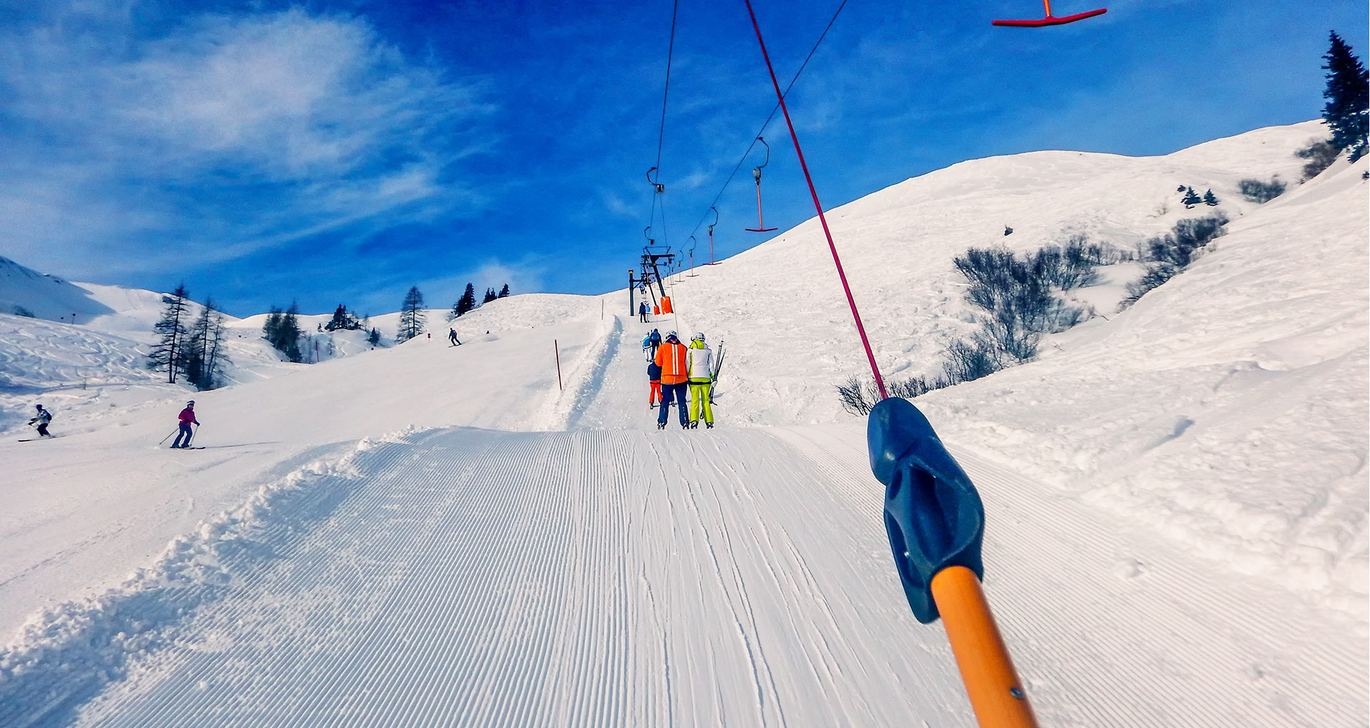 Skilift naar de piste voor beginners