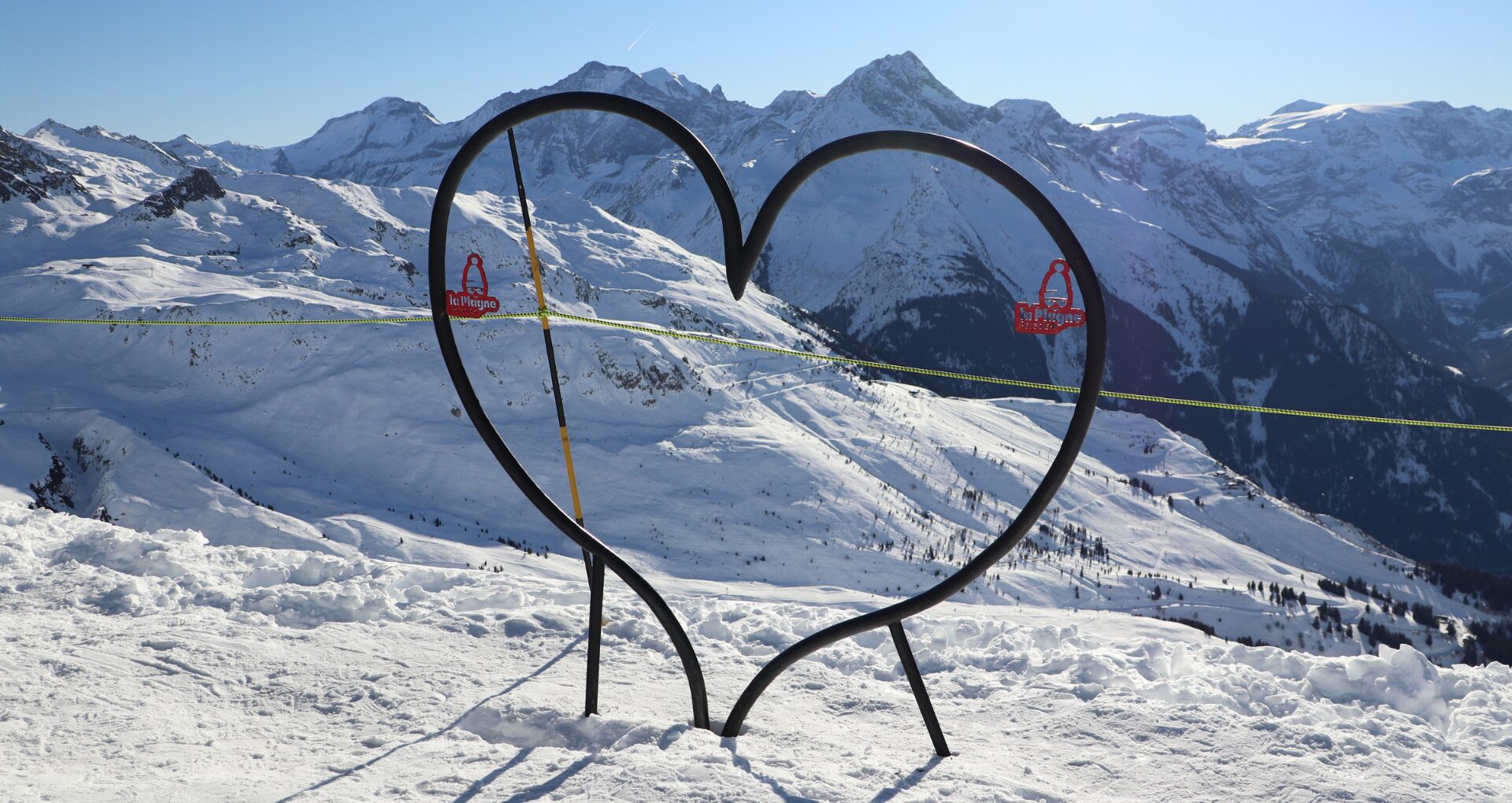 Coeur au sommet de la Grande Rochette à La Plagne