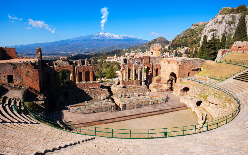 Théâtre Taormine, Sicile, Italie